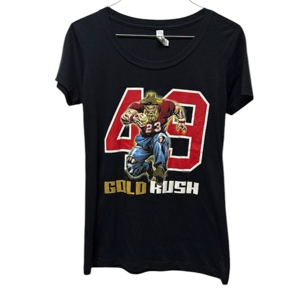Black San Francisco 49ers sourdough Cotton T-Shirt woman Gold Rush t-shirt S